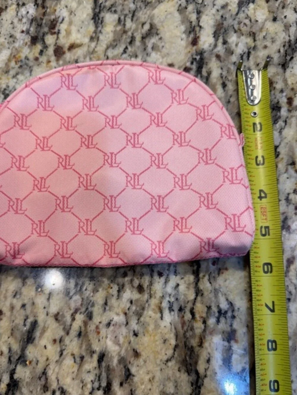 Ralph Lauren Pink RL Monogram Cosmetic Case